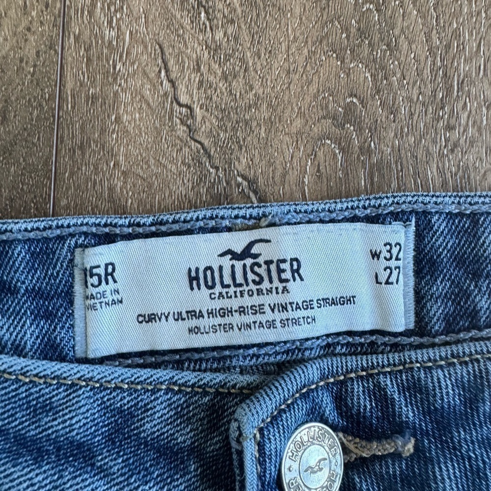 Hollister Jeans Women’s size 15R curvy ultra high rise vintage straight - Picture 5 of 9